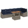 vidaXL Garten-Sofa-Set 7 Stk. Grau Poly Rattan