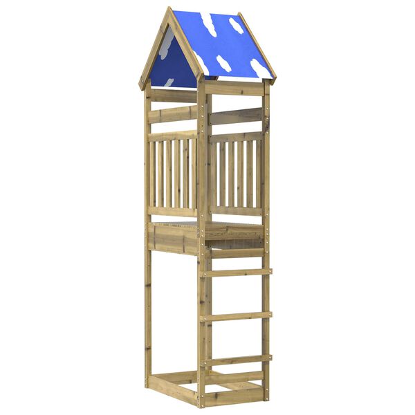 vidaXL Spielturm Braun 52,5 x 85 x 265 cm Massives impr&auml;gniertes Holz