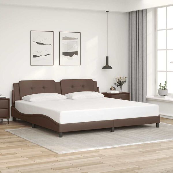 vidaXL Bettgestell ohne Matratze "Zadar" Braun 200x200 cm Kunstleder