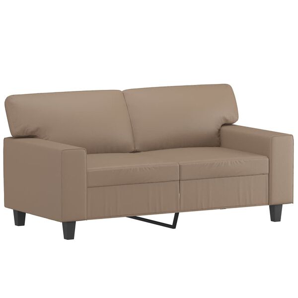 vidaXL 3-tlg. Sofagarnitur mit Kissen Cappuccino-Braun Kunstleder