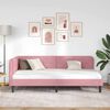 vidaXL Eckbettgestell mit Kopfteil Rosa 90 x 200 cm Samt