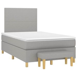 vidaXL Boxspringbett mit Matratze Hellgrau 120x190 cm Stoff