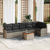 vidaXL Garten-Sofa-Set 7 pcs Grau Poly Rattan