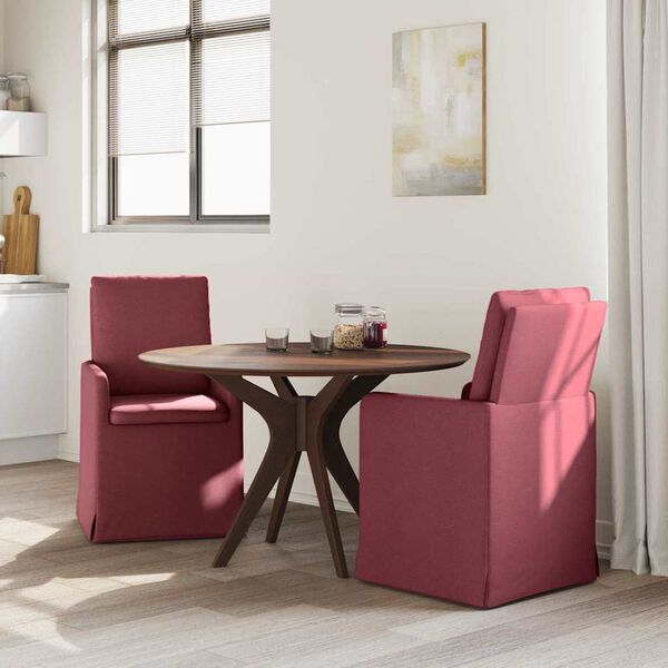 vidaXL Esszimmerst&uuml;hle 2 pcs Weinrot 57 x 67 x 98 cm Stoff