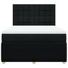 vidaXL Boxspringbett mit Matratze Schwarz 140x190 cm Stoff
