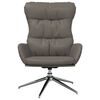 vidaXL Relaxsessel mit Hocker Grau Echtleder & Kunstleder