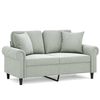 vidaXL 2-Sitzer-Sofa mit Zierkissen Hellgrau 120 cm Samt