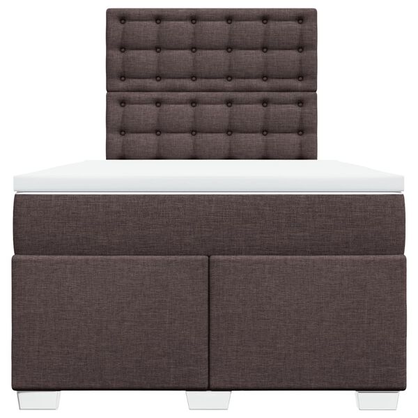 vidaXL Boxspringbett mit Matratze Dunkelbraun 120x190 cm Stoff