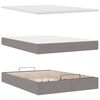 vidaXL Ottoman-Bett mit Matratze & LEDs Taupe 140x190 cm Stoff