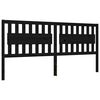 vidaXL Massivholzbett mit Kopfteil Schwarz 200x200 cm