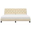 vidaXL Bett mit Matratze Creme 180x200 cm Stoff