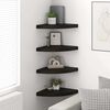 vidaXL Eck-Schweberegale 4 Stk. Schwarz 35x35x3,8 cm MDF