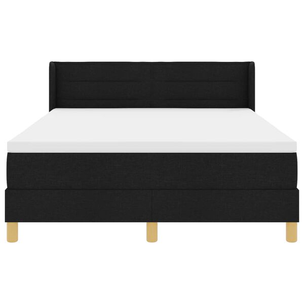 vidaXL Boxspringbett mit Matratze Schwarz 200 x 160 cm Polyester
