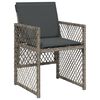 vidaXL Gartenst&uuml;hle mit Kissen 4 Stk. Grau Poly Rattan