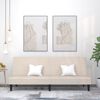 vidaXL Schlafsofa 2-Sitzer Creme Mikrofasergewebe