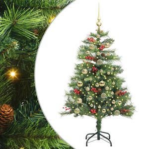 vidaXL K&uuml;nstlicher Weihnachtsbaum Gr&uuml;n 150 cm PVC und Metall