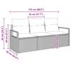 vidaXL Gartensofa-set mit Kissen 3 pcs Schwarz und Weiß Poly-Rattan