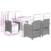vidaXL 5-tlg. Garten-Essgruppe mit Kissen Schwarz Poly Rattan