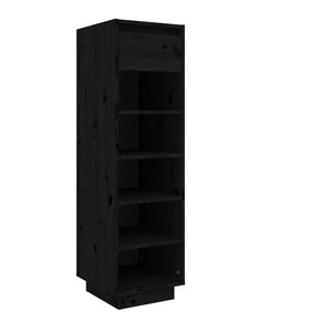 vidaXL Schuhregal Schwarz 30x34x105 cm Massivholz Kiefer