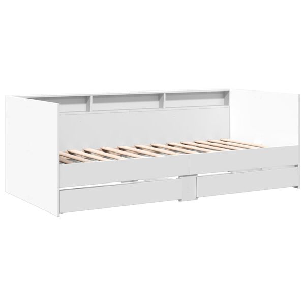 vidaXL Tagesbett mit Schubladen ohne Matratze Wei&szlig; 90x200 cm