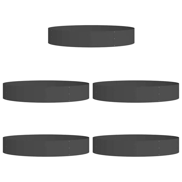 vidaXL Pflanzenring 5 pcs Schwarz 120 x 120 x 20 cm