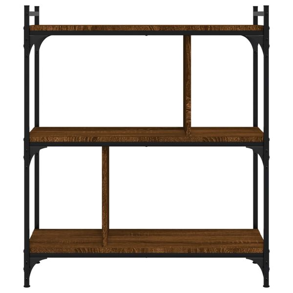 vidaXL B&uuml;cherregal 3 B&ouml;den Braun Eichen-Optik 76x32x88cm Holzwerkstoff