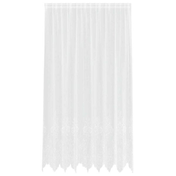 vidaXL Spitzenvorhang mit Vorh&auml;ngen Floral Wei&szlig; 240 x 200 cm Polyester