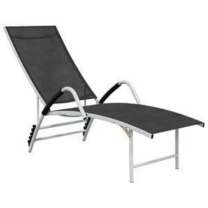 vidaXL Sonnenliege Textilene und Aluminium Schwarz