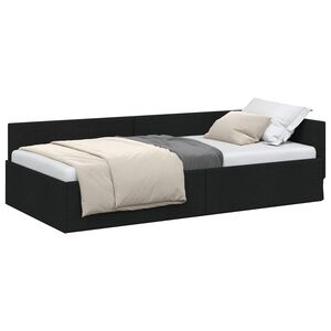 vidaXL Eckbettgestell Schwarz 80 x 200 cm Stoff