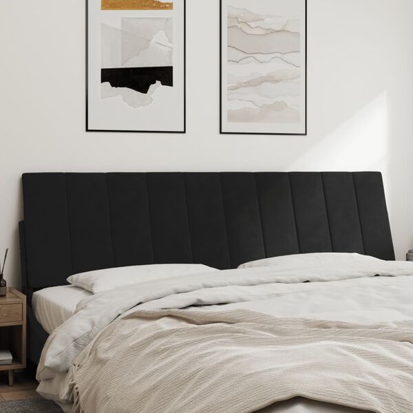 vidaXL Kopfteil-Kissen "Hanko" Schwarz 180 cm Samt