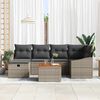 vidaXL Garten-Sofa-Set mit Kissen mit Speicher 7 pcs Grau Poly Rattan