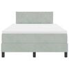 vidaXL LED Boxspringbett mit Matratze Hellgrau 120 x 200 cm Samt