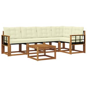 vidaXL Outdoor-Sofagarnitur 6 stk. Natur und Creme