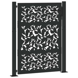 vidaXL Gartentor Schwarz 100x125 cm Stahlblatt-Design