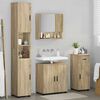 vidaXL Badezimmerm&ouml;bel-Set 4 pcs Sonoma-Eiche Holzwerkstoff & Metall