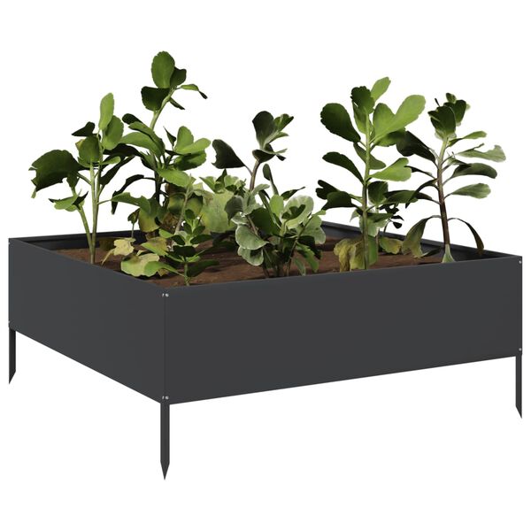 vidaXL Hochbeet Schwarz 100x100x25 cm Stahl