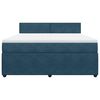 vidaXL Boxspringbett mit Matratze Blau 180x200 cm Samt
