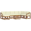vidaXL Outdoor-Sofagarnitur 9 stk. Natur und Creme