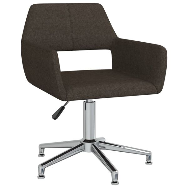 vidaXL Esszimmerst&uuml;hle 6 Stk. Drehbar Dunkelbraun Stoff