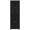 vidaXL Highboard mit T&uuml;r FLORIN Schwarz 60 x 35 x 182 cm Holzwerkstoff