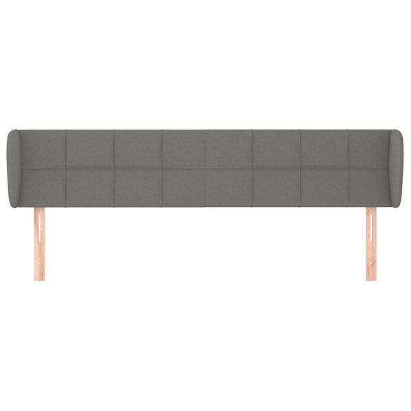 vidaXL Kopfteil mit Ohren Dunkelgrau 163x23x78/88 cm Stoff