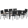 vidaXL Garten Essgruppe 9 pcs Schwarz Poly-Rattan