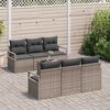 vidaXL Gartensofa-set mit Kissen mit Speicher 7 pcs Grau Poly-Rattan
