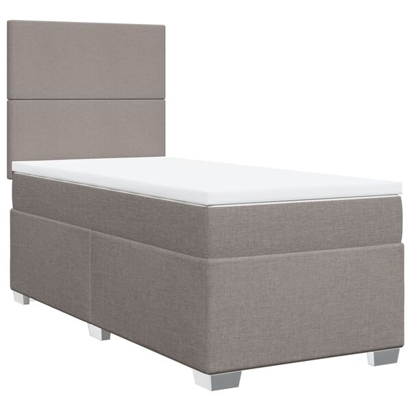 vidaXL Boxspringbett mit Matratze Taupe 90x190 cm Stoff
