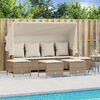 vidaXL 5-tlg. Garten-Sofagarnitur mit Kissen Beige Poly Rattan