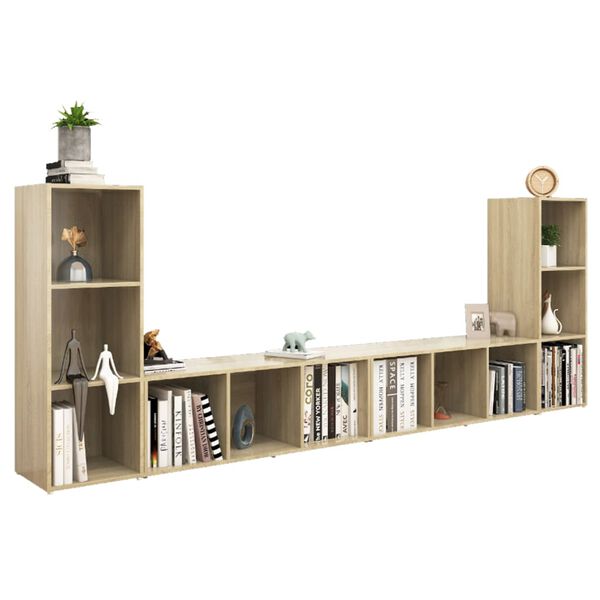 vidaXL TV-Schr&auml;nke 4 Stk. Sonoma-Eiche 107x35x37 cm Holzwerkstoff