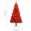 vidaXL K&uuml;nstlicher Weihnachtsbaum Beleuchtung & Kugeln Rot 150 cm