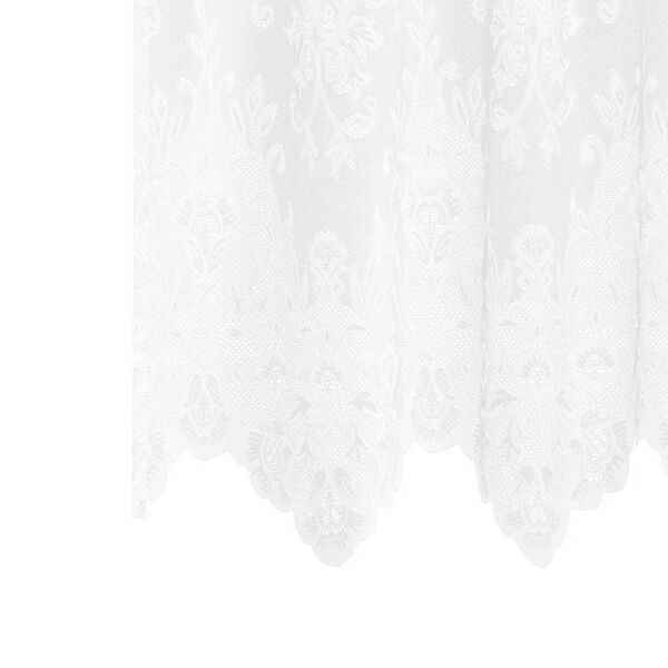 vidaXL Spitzenvorhang mit Vorh&auml;ngen Floral Wei&szlig; 245 x 400 cm Polyester