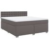 vidaXL Boxspringbett mit Matratze Grau 180x200 cm Kunstleder