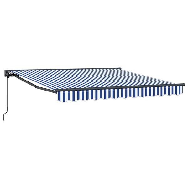 vidaXL Einziehbare Markise Blau und Wei&szlig; 300 x 250 cm